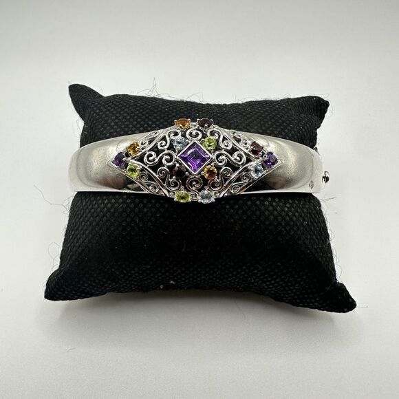 NWOT multi-gemstone designed bracelet in sterling silver! - Picture 1 of 14